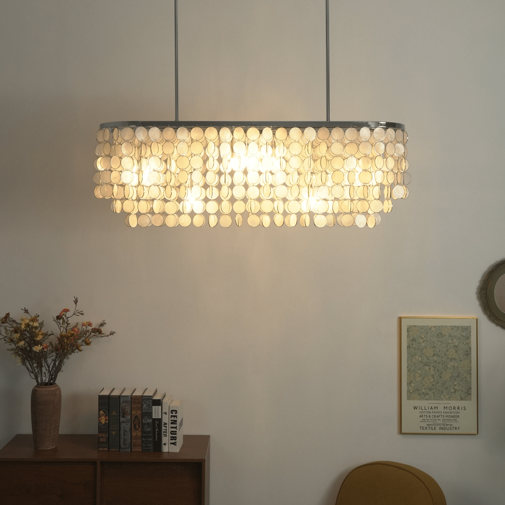 Eiric Shell Linear Chandelier