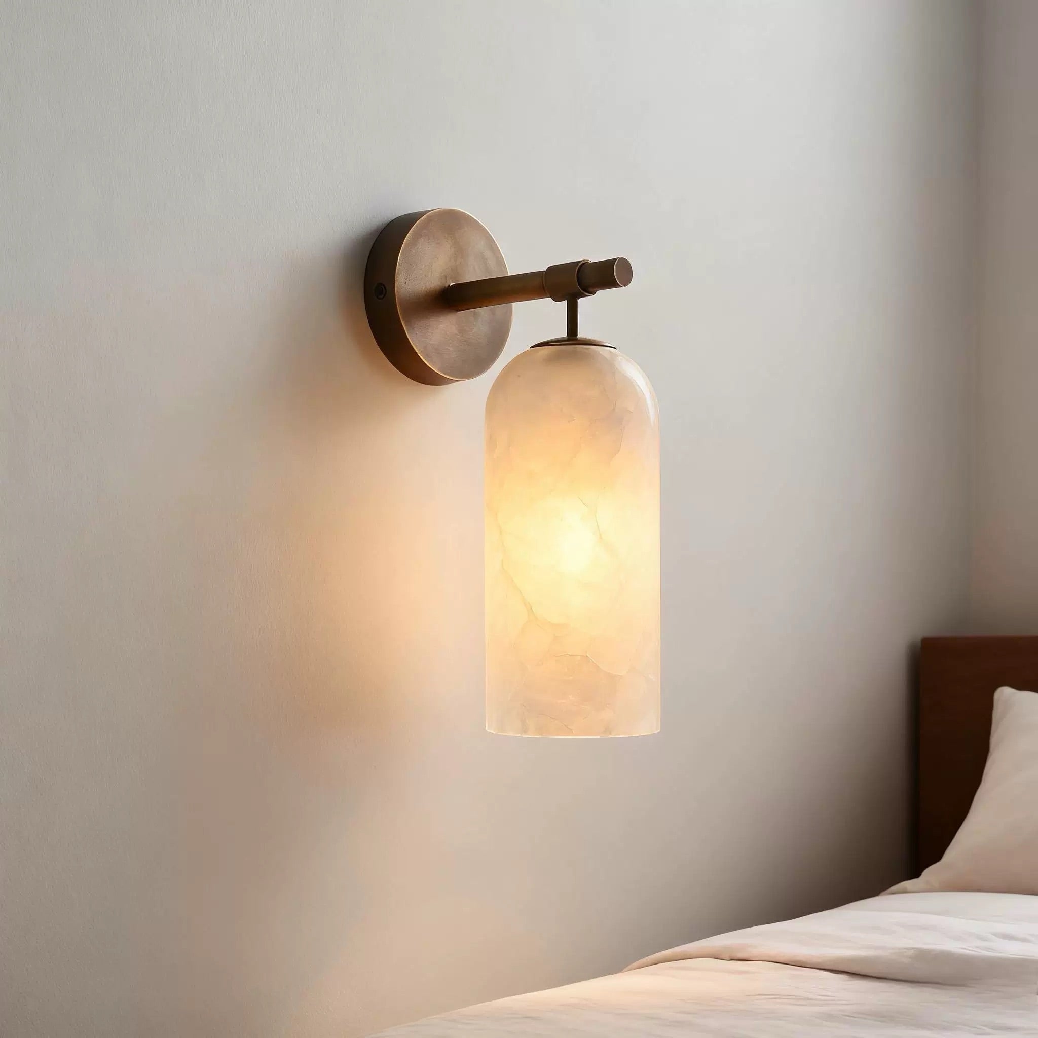 Delaborne Pillar Alabaster Indoor Wall Light
