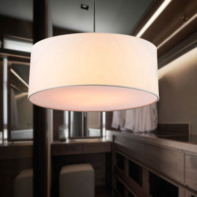 Ritta Modern Fabric Drum Pendant Light Fabric Farmhouse - Neutral Decor