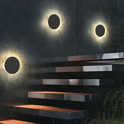 Ray Minimalist Round Square Outdoor Wall Lamp LED - Neutral Decor