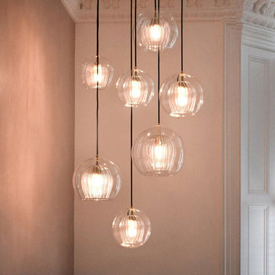 Valentina Nordic Glass Globe Pendant Light Bedroom - Neutral Decor
