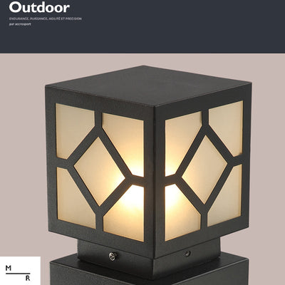 Luther Square LED Modern Steel Outdoor Post Lamp