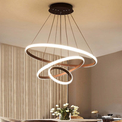 Arisha Modern Ring /Silicon Pendant Light, 2/3/4 Rings - Neutral Decor