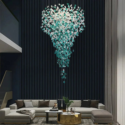 Polychrome Mineral Quartz Cascade Chandelier