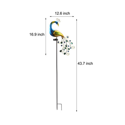 Flourish Peacock Solar-Powered Iron Outdoor Light