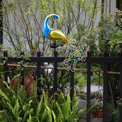 Flourish Peacock Solar-Powered Iron Outdoor Light