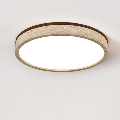 Xoan Glowly Travertine Halo Round Ceiling Lamp