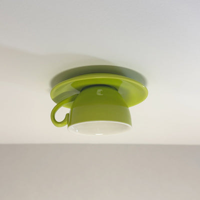 Valentina Modern Coffee Cups Ceramic Flush Ceiling Lighting - Neutral Decor