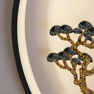 Ada Chinese Greeting Pine Steel Outdoor Wall Light