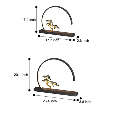 Ada Chinese Greeting Pine Steel Outdoor Wall Light