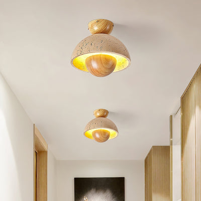 Tavivel Travertine Wood Ceiling Light