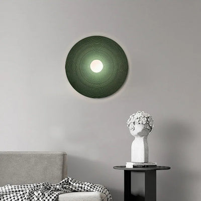 Aria Modern Round Indoor Wall Lamp Wood Bedroom Living Room - Neutral Decor
