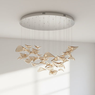 Orinthal Wave Floating Leaf Chandelier