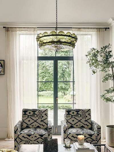 Eirinena Chandelier Murano Glass Disc Vintage