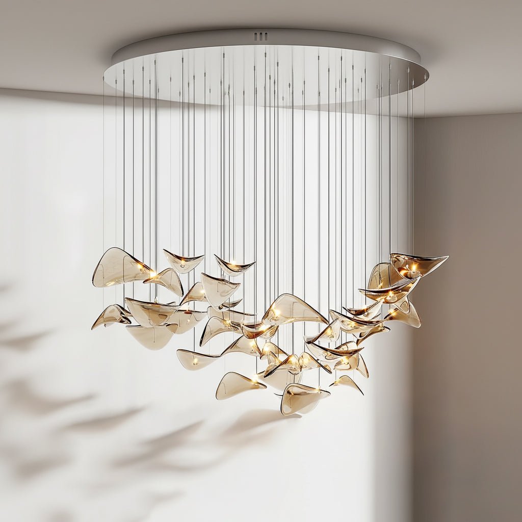Orinthal Wave Floating Leaf Chandelier