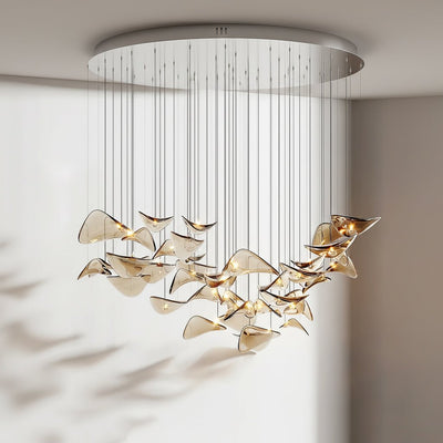 Orinthal Wave Floating Leaf Chandelier