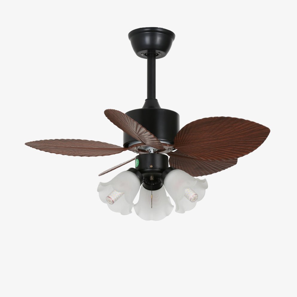 Rinirian Vintage Wood Ceiling Fan Light