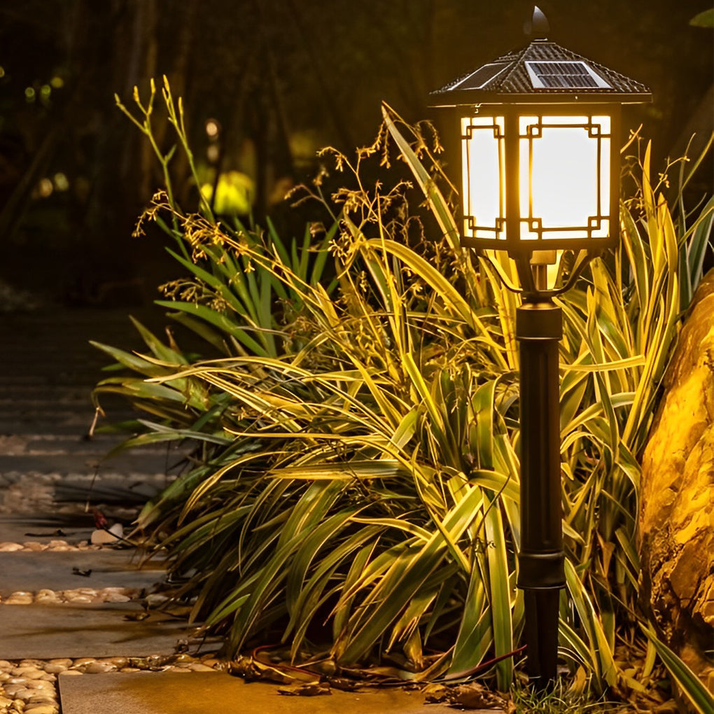 Leahn Ancient House Style LED Aluminum Outdoor Post Lamp
