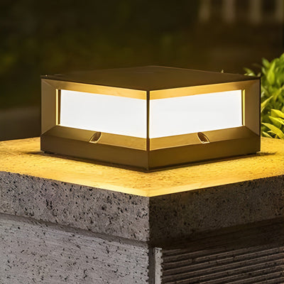 Una Square Unique Modern Metal Solar Outdoor Lights