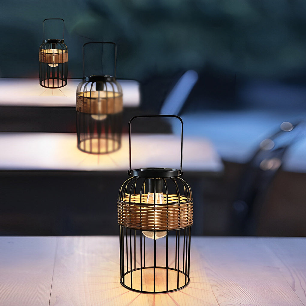 Peg Portable Lantern Solar Night Rattan Outdoor Light