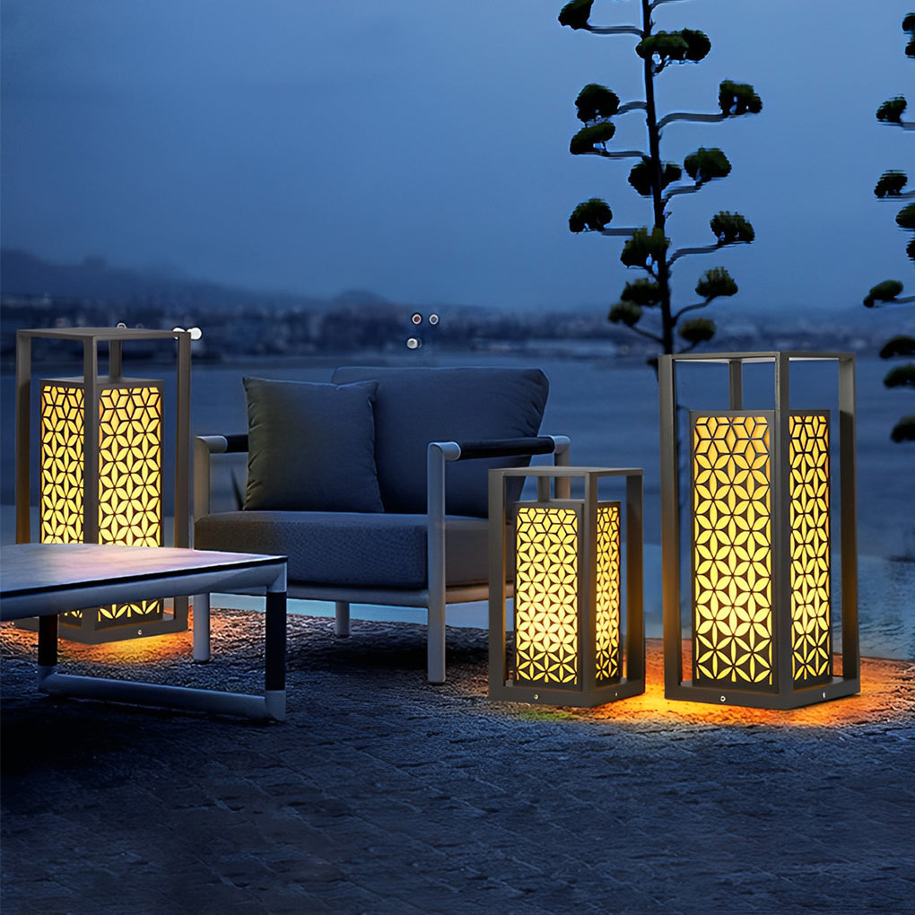 Gala Floral Pattern Unique Modern Metal Pathway Lights