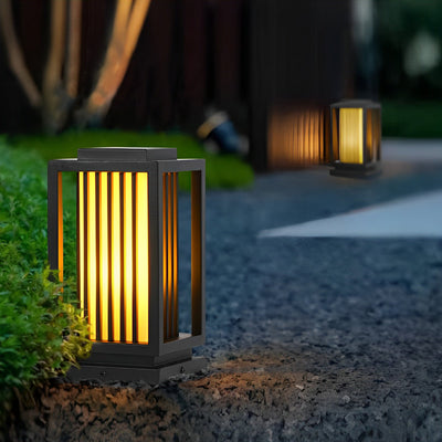 Faye Modern LED Cage Marble Outdoor Pathway Lawn Lights
