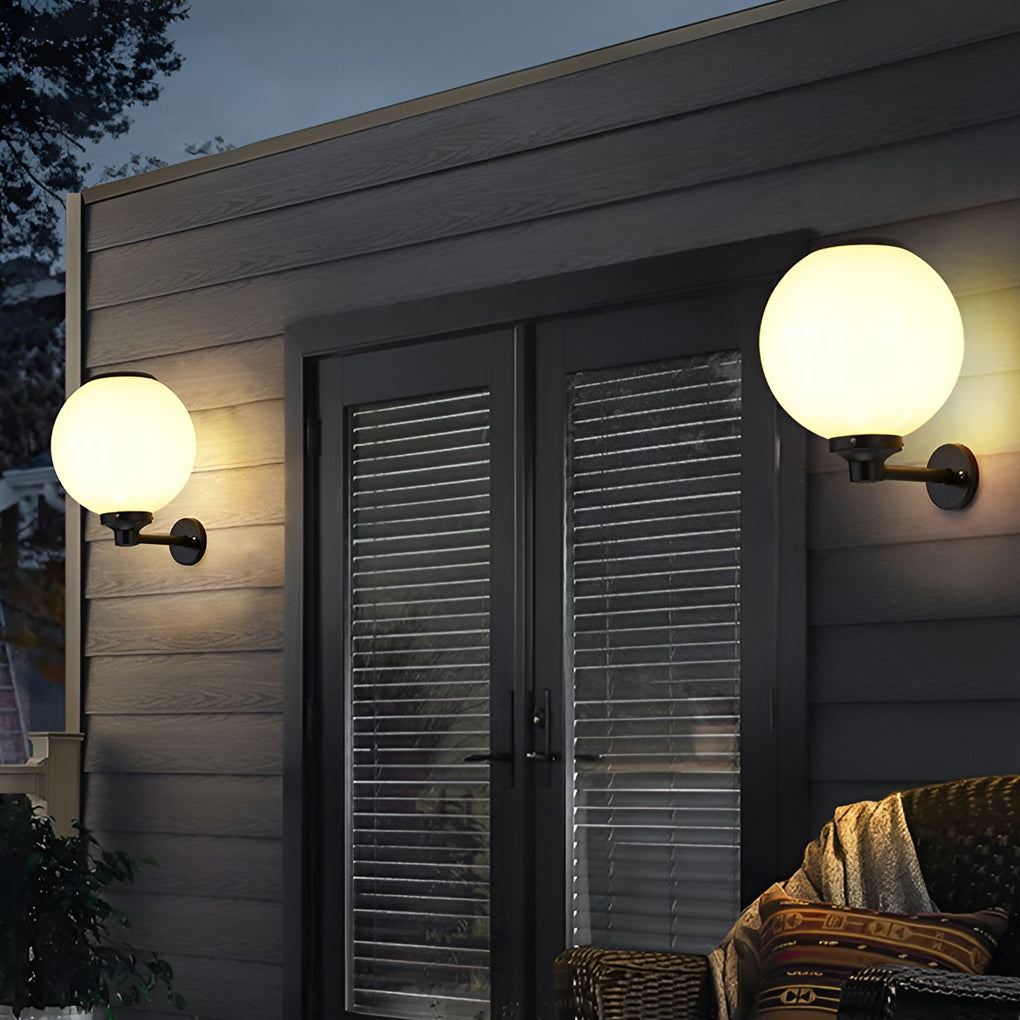 Silver Round LED Modern Aluminum Outdoor Wall Lamp