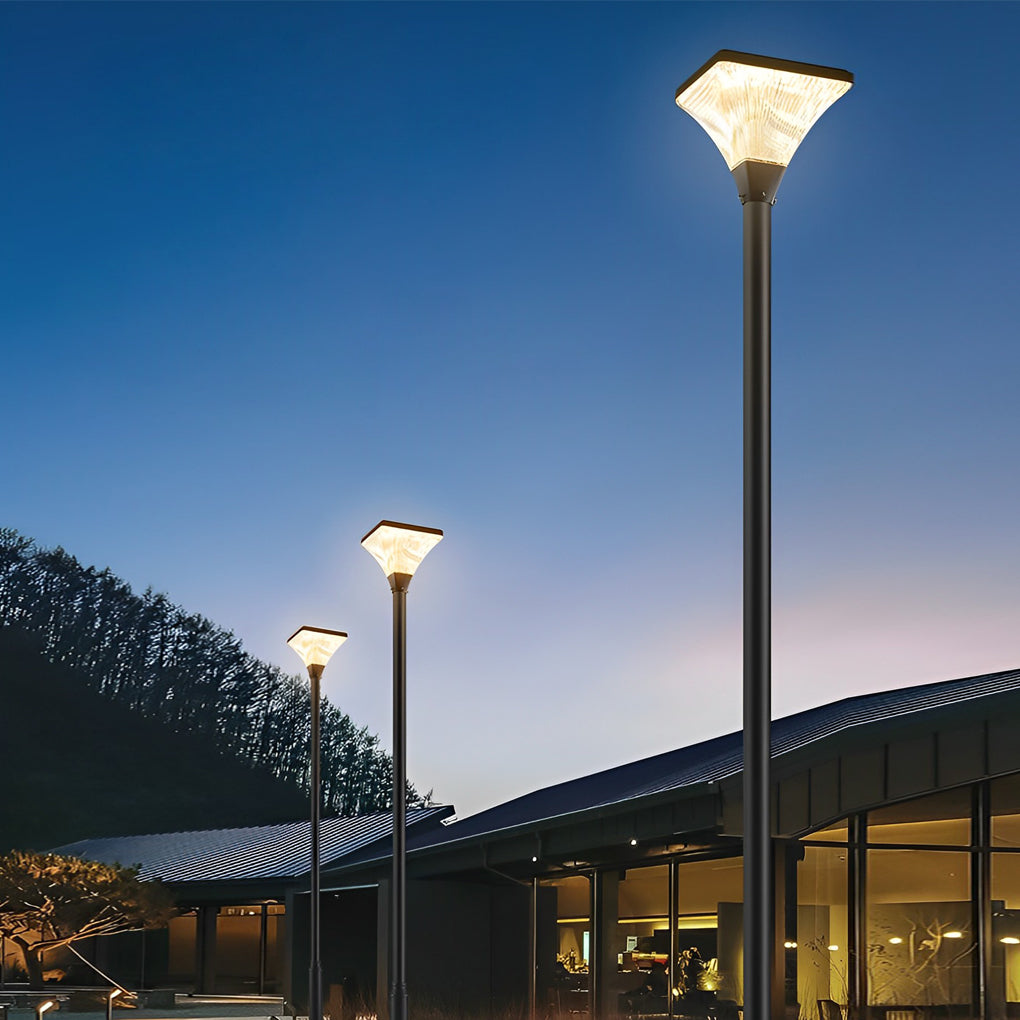 Strgth Stripes Square Modern Aluminum Outdoor Post Lamp