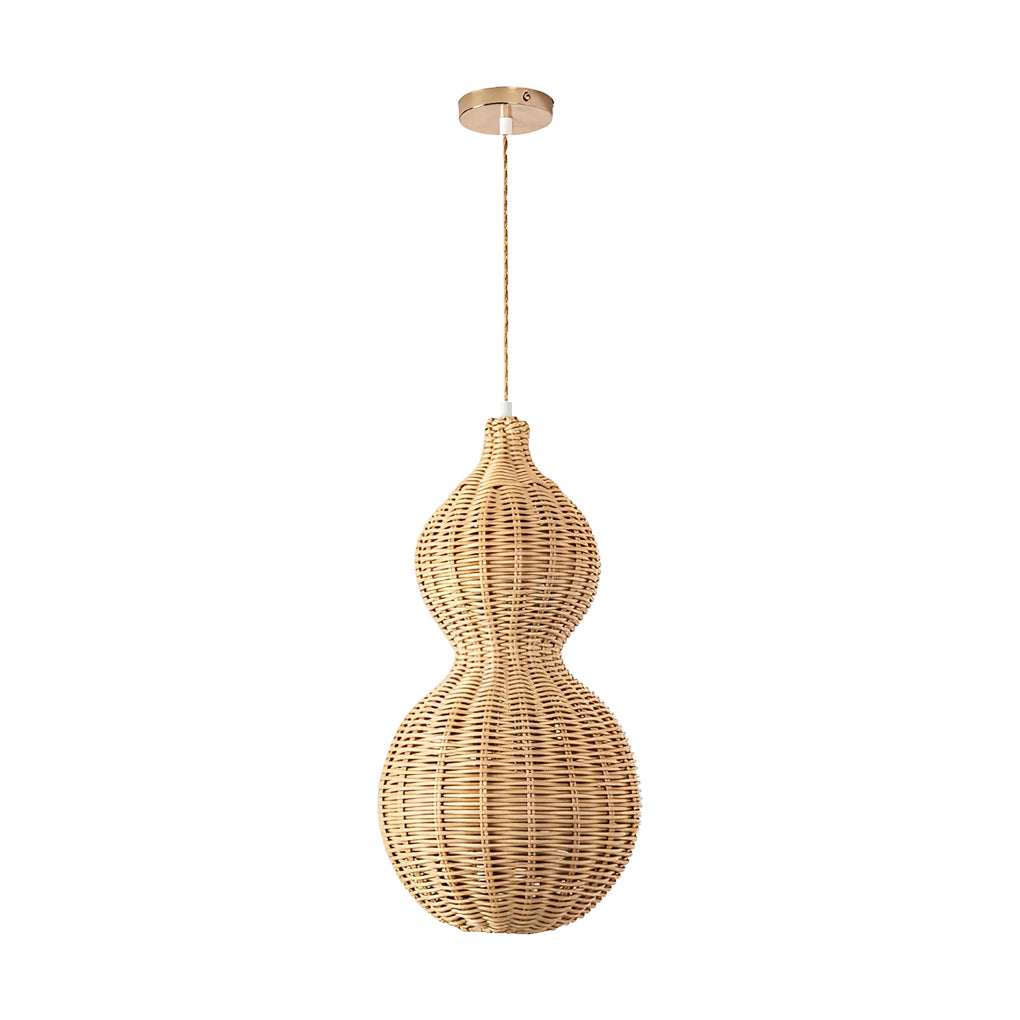 Bata Woven Gourd Rattan Outdoor Pendant Light