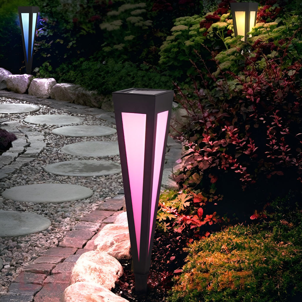Migh RGB Square Top Conical Aluminum Outdoor Lawn Light