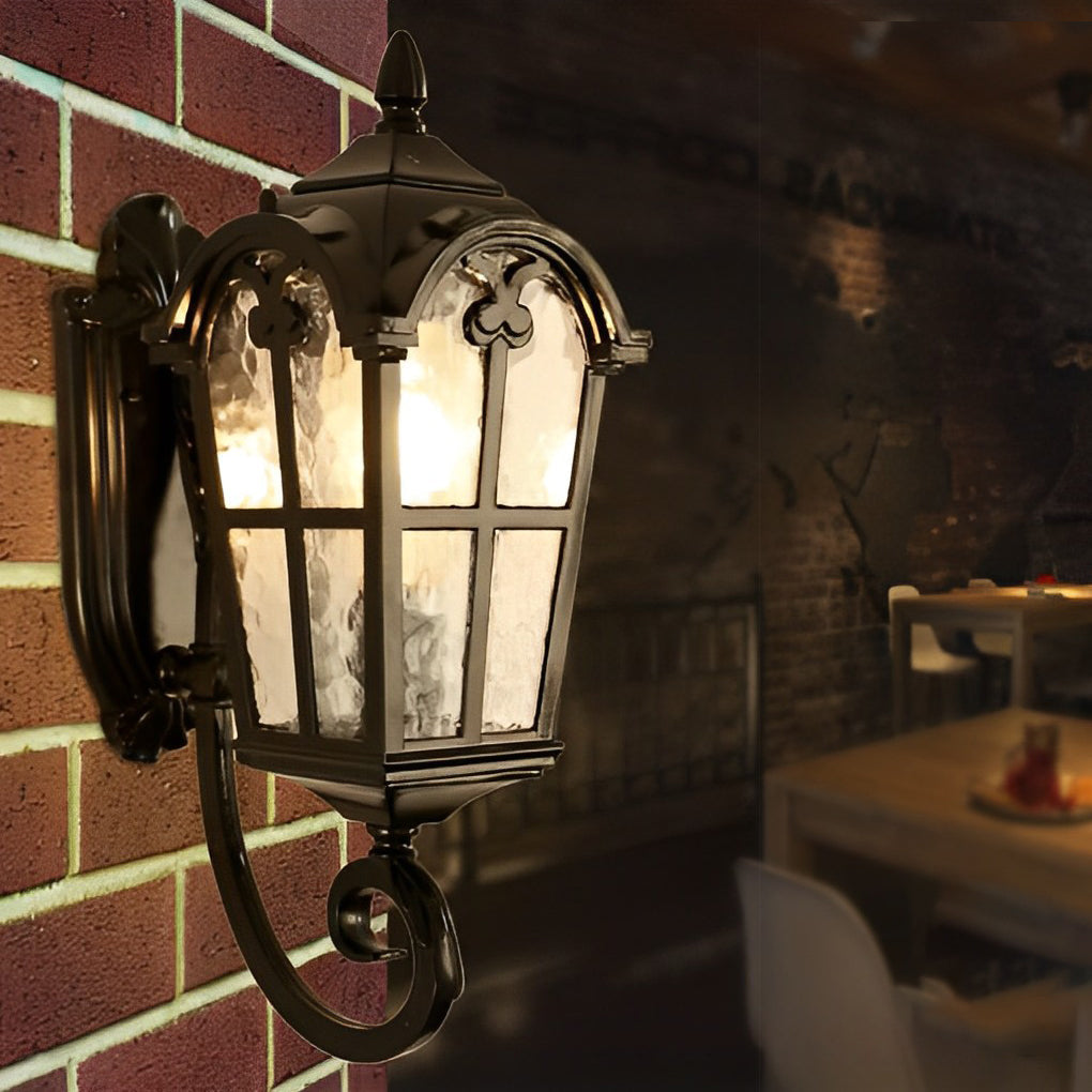 Whin Vintage Exterior European-style Glass Outdoor Wall Lamp