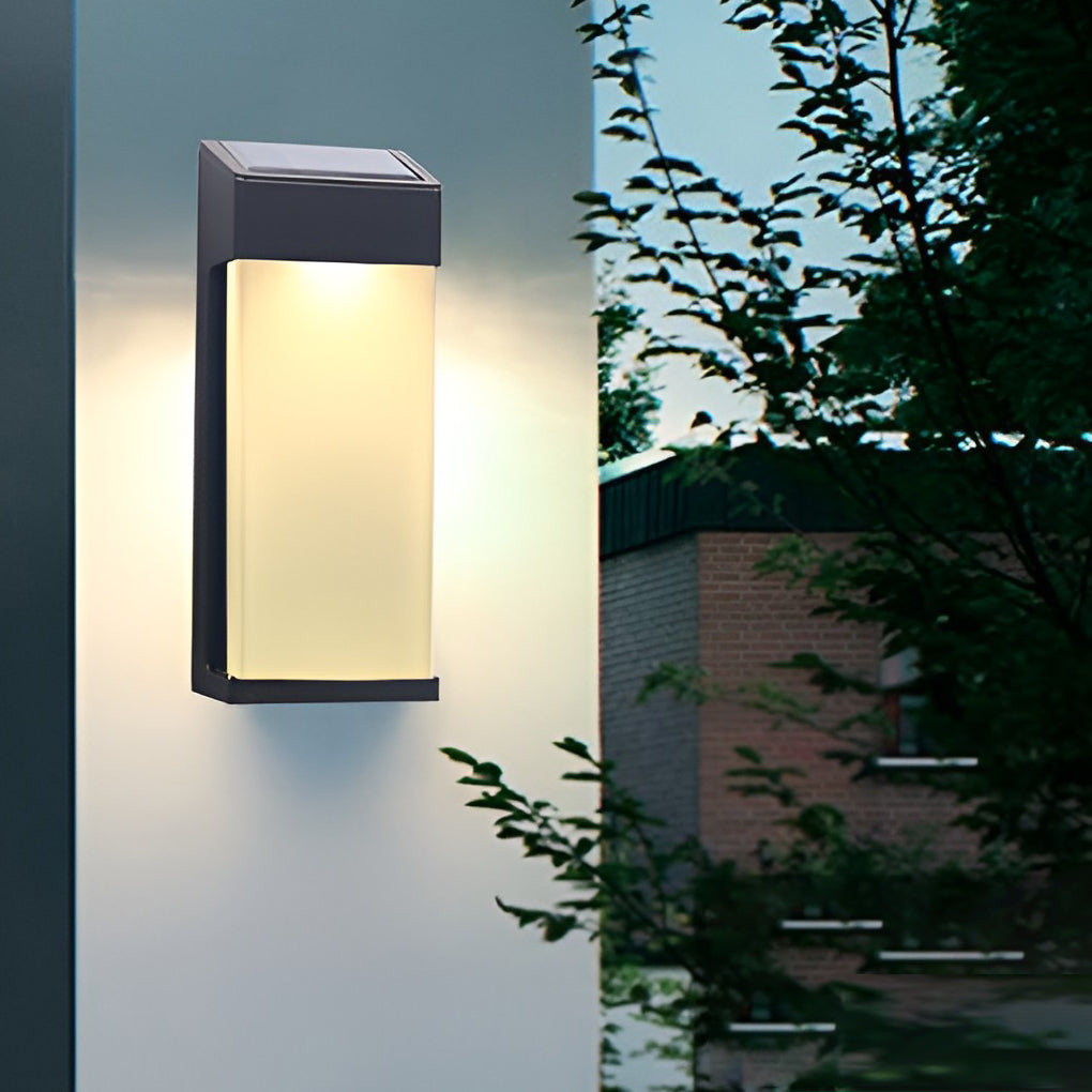 Laon Rectangular LED Light-controlled Aluminum Outdoor Sconce Light