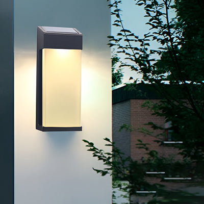 Laon Rectangular LED Light-controlled Aluminum Outdoor Sconce Light