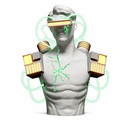 Neon Circuit Bust Sculpture Table Lamp