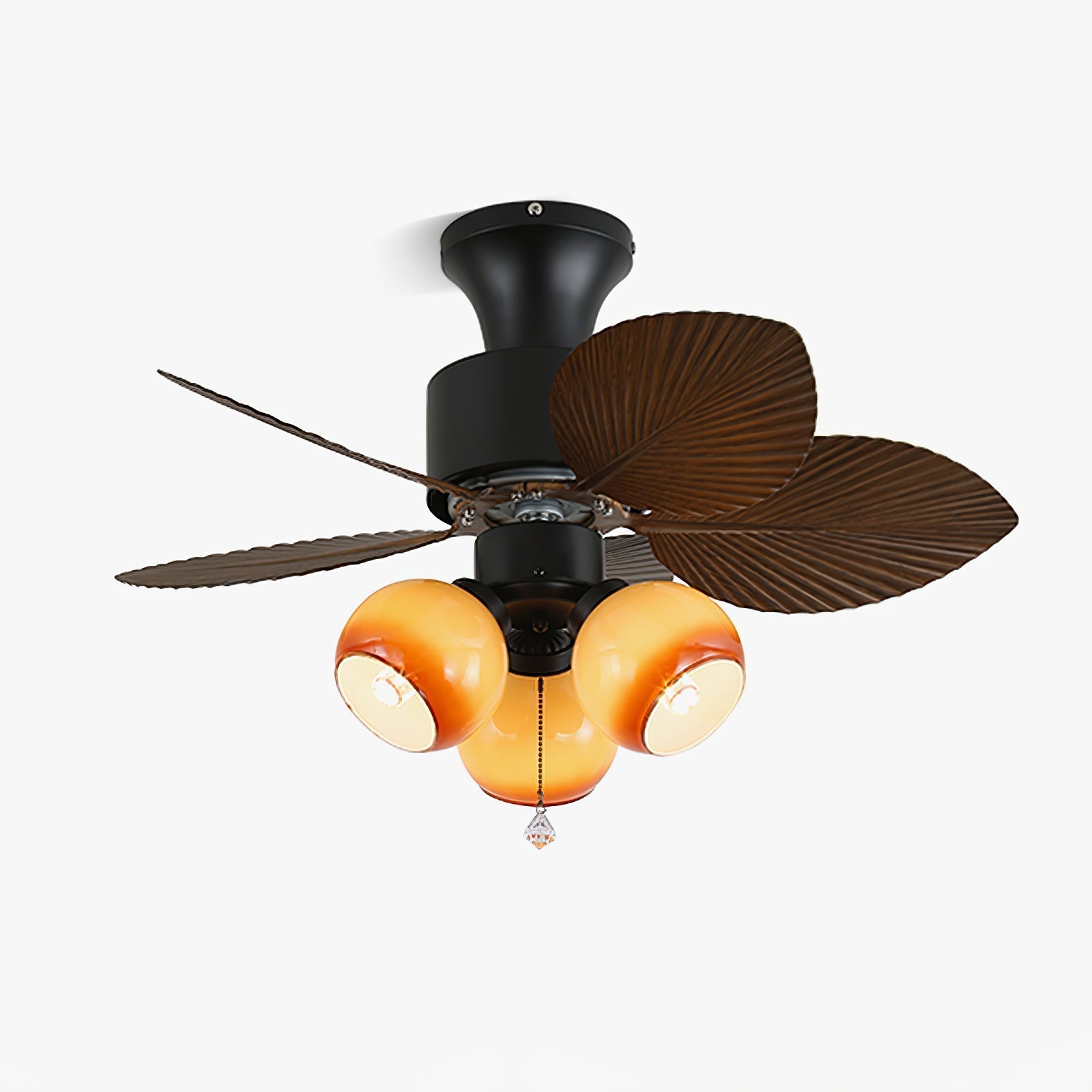 Celoine Tropical Glass Ceiling Fan Light