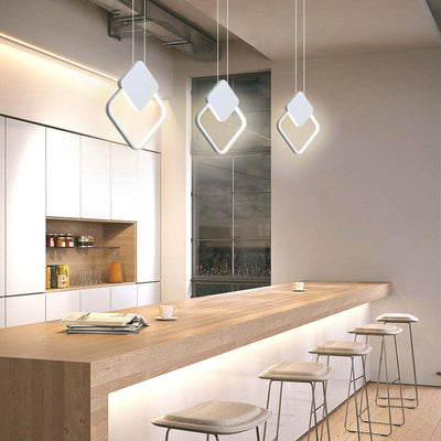 Arisha Modern Minimalist LED Hanging Pendant Lights Black White Bedroom - Neutral Decor