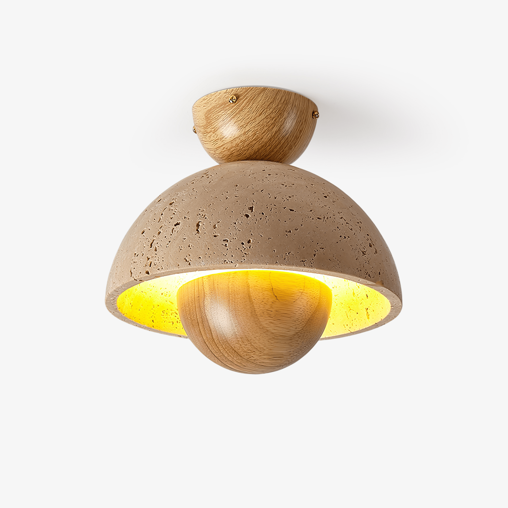 Tavivel Travertine Wood Ceiling Light