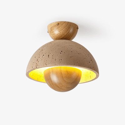 Tavivel Travertine Wood Ceiling Light