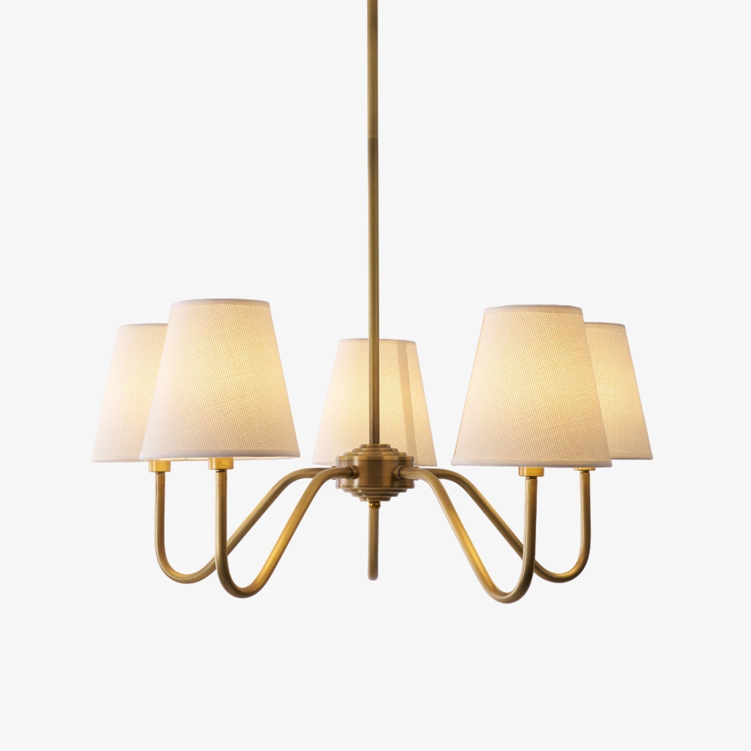 Viraean Vintage Industrial Brass Fabric Chandelier