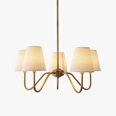 Viraean Vintage Industrial Brass Fabric Chandelier