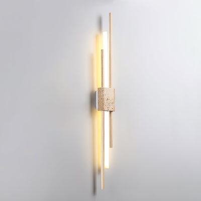 Eden Terra   Travertine  Wood  Walnut Wall Light
