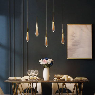Valentina Teardrop Pendant Light Crystal Bedroom - Neutral Decor