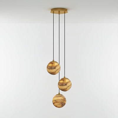 LUX Alabaster Cluster Chandelier Staircase