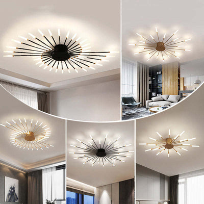 Arisha Fireworks Flush-Mount Ceiling Light Living Room - Neutral Decor