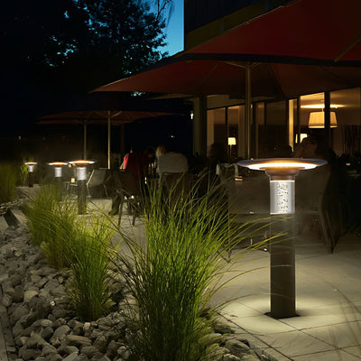 Nancy Solar Round Top Disk Aluminum Down Path Lighting