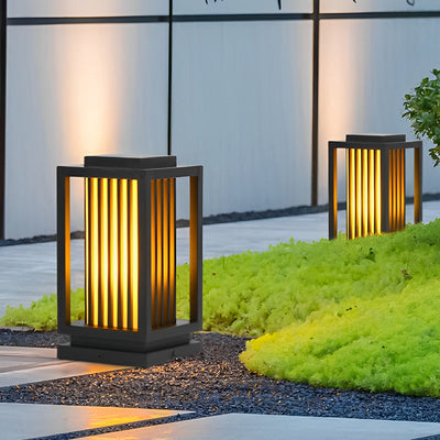 Faye Modern LED Cage Marble Outdoor Pathway Lawn Lights