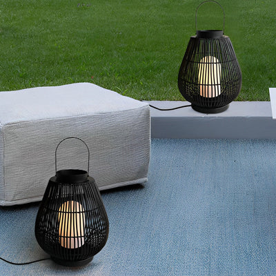 Ramo Portable Modern Woven Iron Outdoor Pillar Light