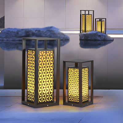 Gala Floral Pattern Unique Modern Metal Pathway Lights