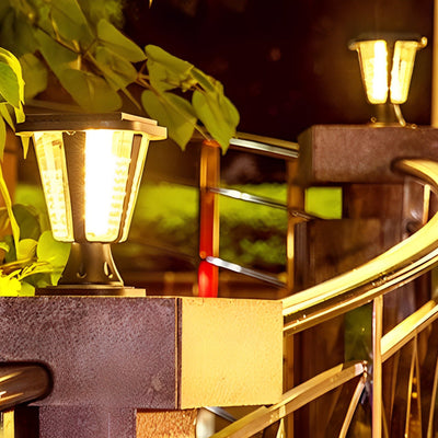 Smll LED Motion Sensor Modern Aluminum Outdoor Post Caps Lights