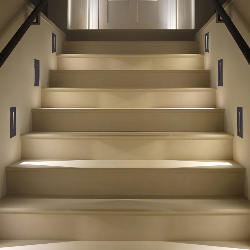 Kingly Industrial Rectangle Stair Aluminum Outdoor Wall Lights